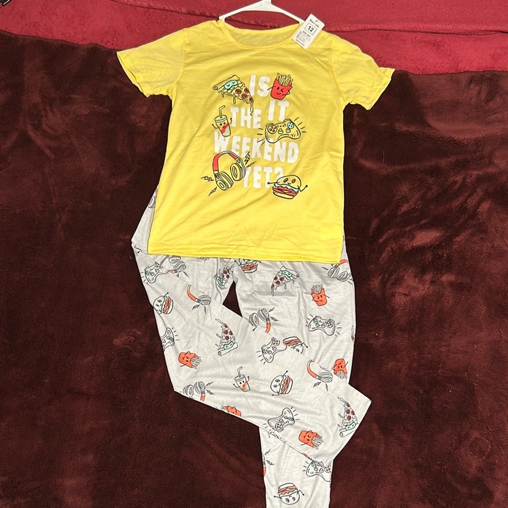 Kids Yellow and Gray Pajama Set
